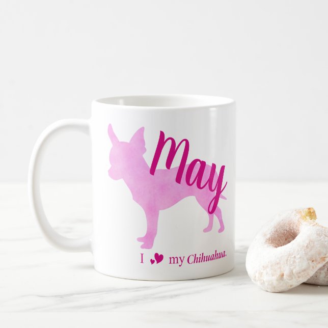 Personalized Pink Chihuahua Mug チワワ (With Donut)