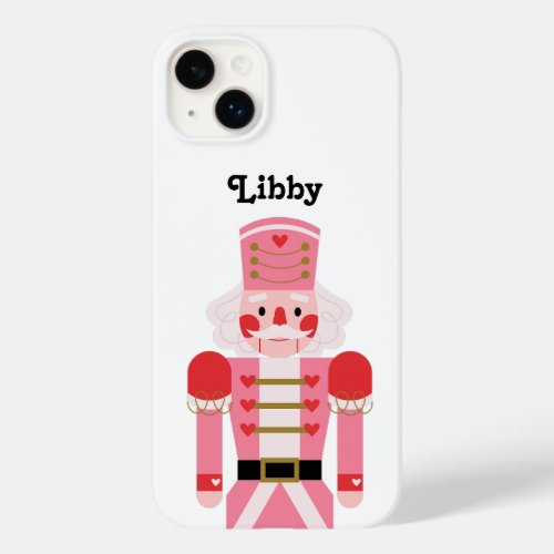 Personalized Pink Christmas Nutcracker White Case_Mate iPhone 14 Plus Case