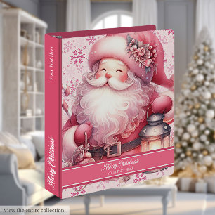 Personalized Pink Christmas Planner Ring Binder Gi