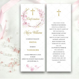 Personalized Pink Confirmation Prayer Card