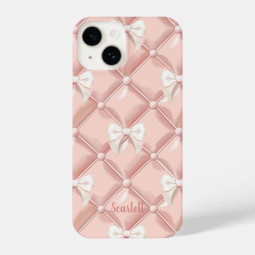 Personalized Pink Coquette bows phone case