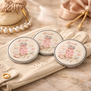 Personalized Pink Coquette Golf Monogram Ball Marker