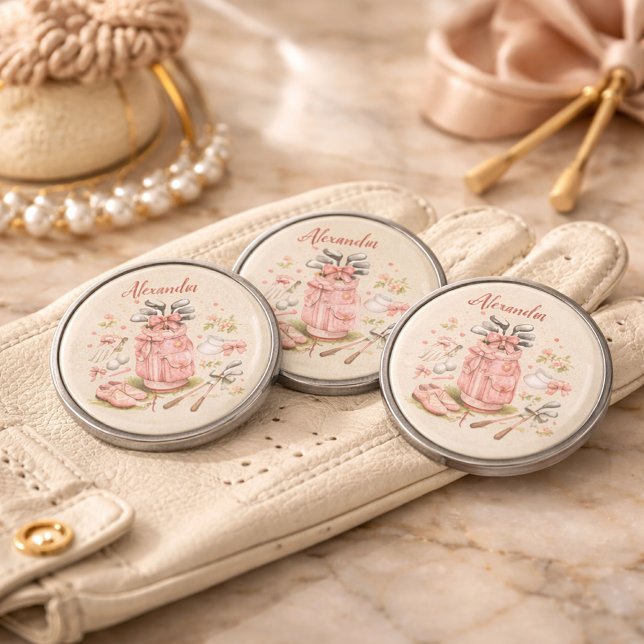 Personalized Pink Coquette Golf Monogram Ball Marker (Creator Uploaded)
