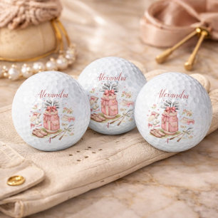Personalized Pink Coquette Golf Monogram Balls