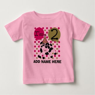 Personalized Pink Cow 2nd Birthday Tshirt