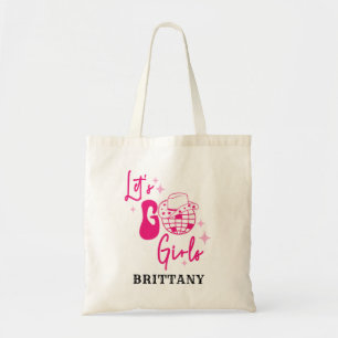 Personalized Pink Cowgirl Let's Go Girls Tote Bag