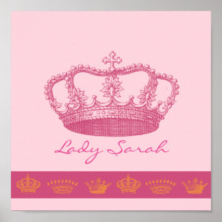Personalized Pink Crown Poster