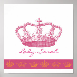Personalized Pink Crown Poster