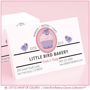 Personalized Pink Cupcake Bakery Business Card