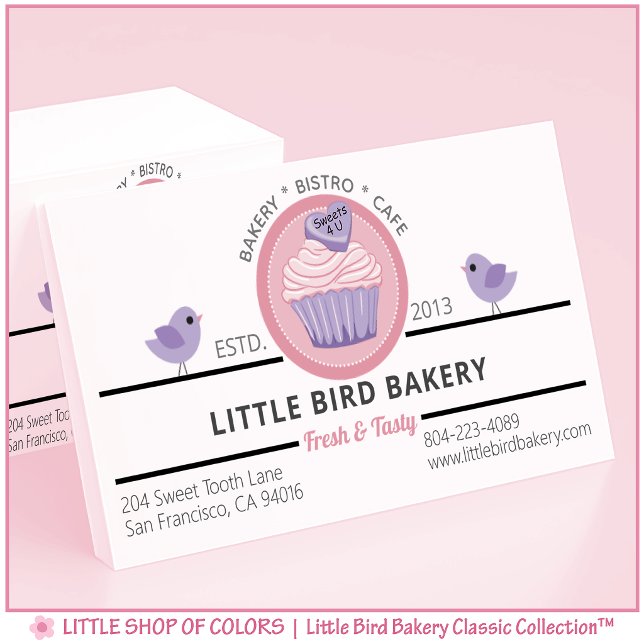 Personalized Pink Cupcake Bakery  Business Card (Creator Uploaded)