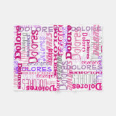 Personalized Pink Custom Name Collage Girl's Fleece Blanket (Front (Horizontal))