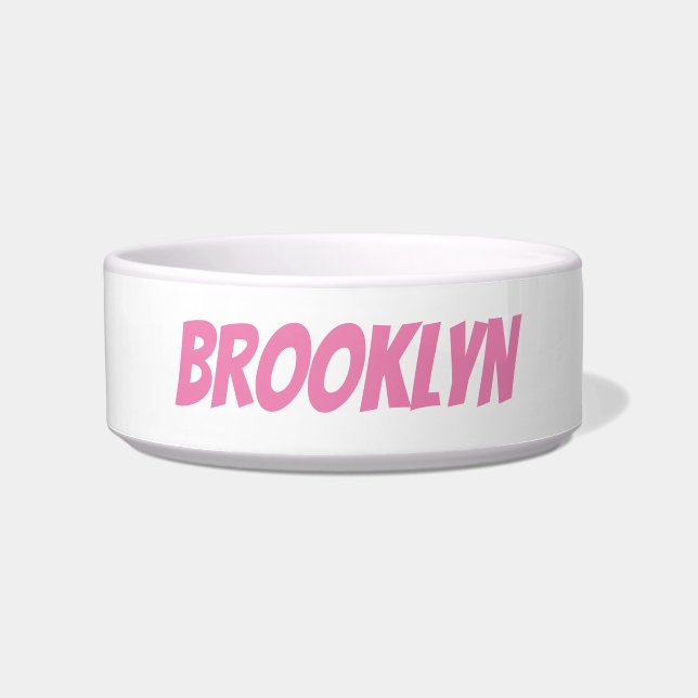Personalized pink custom name modern typography bowl (Front)