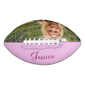 Personalized Pink Cute Girls Photo Football