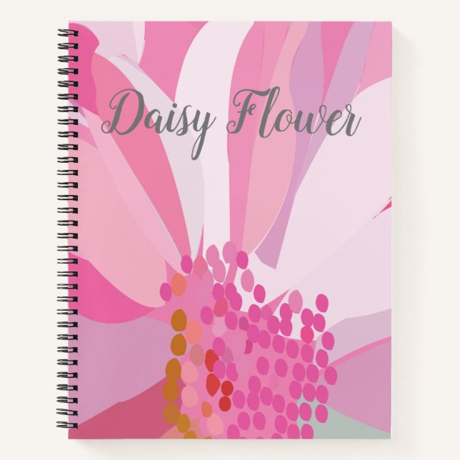 Personalized Pink Daisy Flower    Notebook (Front)