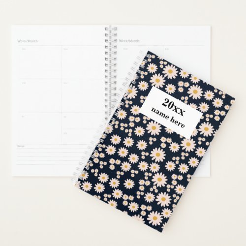 Personalized Pink Daisy Planner