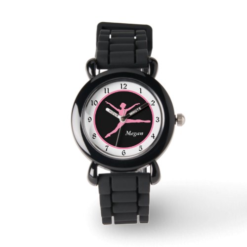 Personalized Pink Dancer on Black Watch