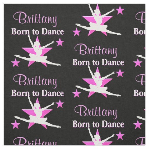 PERSONALIZED PINK DANCING STAR FABRIC