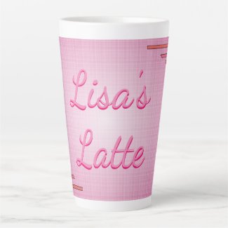 Personalized Pink Designed Latte Mug