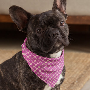 Personalized Pink Diamond Checker with Bone Motif Bandana