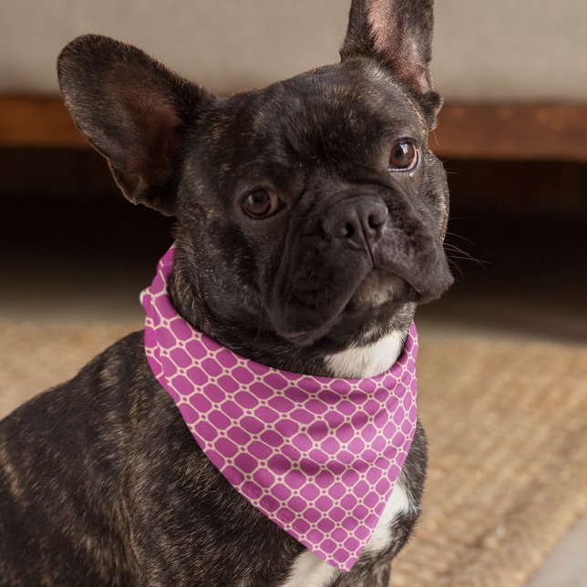 Personalized Pink Diamond Checker with Bone Motif Bandana (Creator Uploaded)