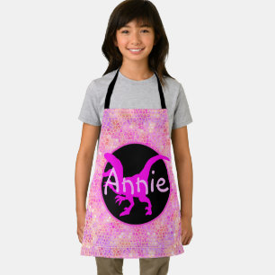 Personalized PInk Dinosaur Hide Apron