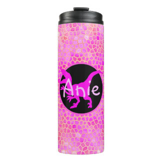 Personalized Pink Dinosaur Hide Thermal Tumbler