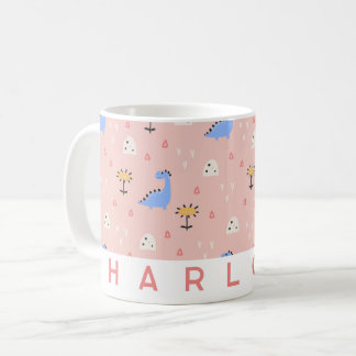 Personalized Pink Dinosaur Mug | Cute Custom Name