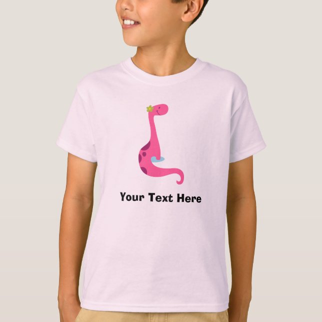 Personalized Pink Dinosaur T Shirt (Front)