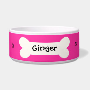 Personalized Pink Dog Bowl
