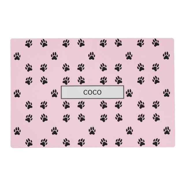 Personalized Pink Dog Feeding Mat (Front)