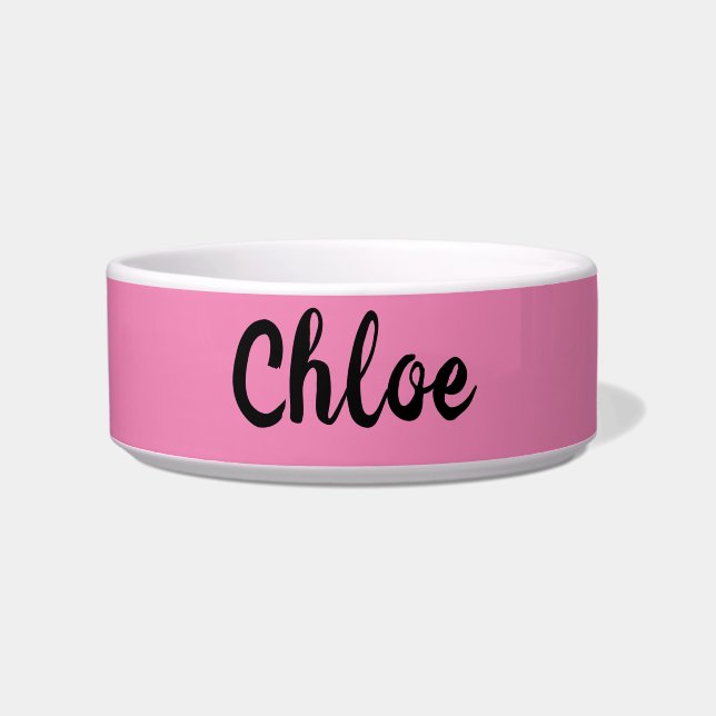 Personalized Pink Dog or Cat Bowl (Front)