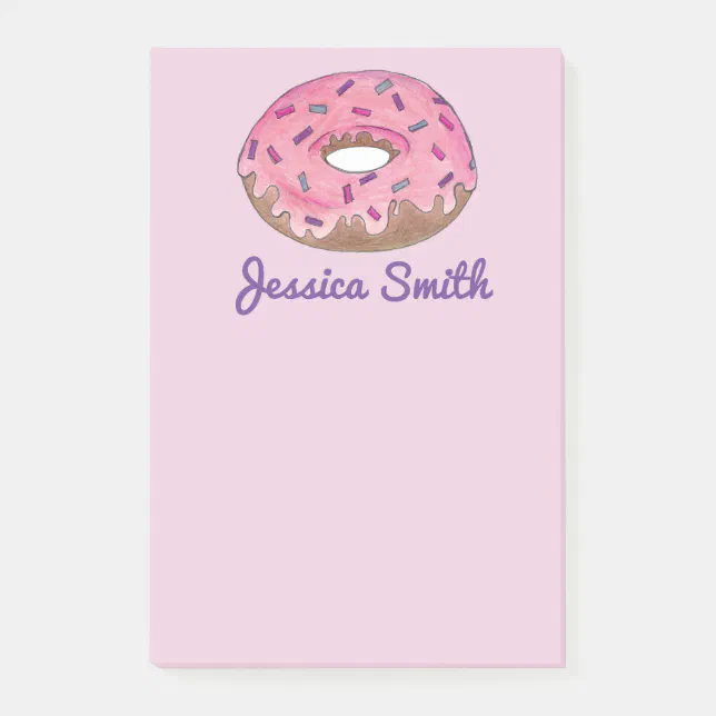 Personalized Pink Donut Doughnut Sprinkles Foodie Post-it Notes | Zazzle