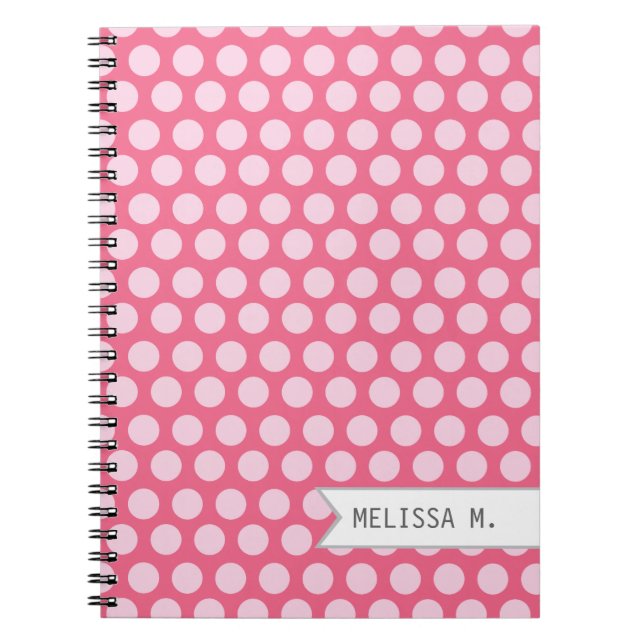 Personalized Pink Dots Notebook (Front)