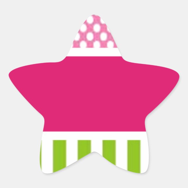 personalized pink dots star sticker (Front)