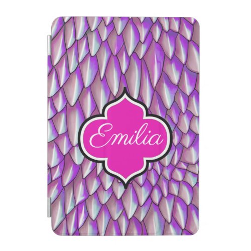 Personalized Pink Dragon Scale or Mermaid Skin iPad Mini Cover