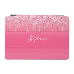 Personalized Pink Dripping Glitter Trendy Glam  iPad Mini Cover