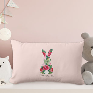 Personalized Pink Easter Bunny Pillow for Kids