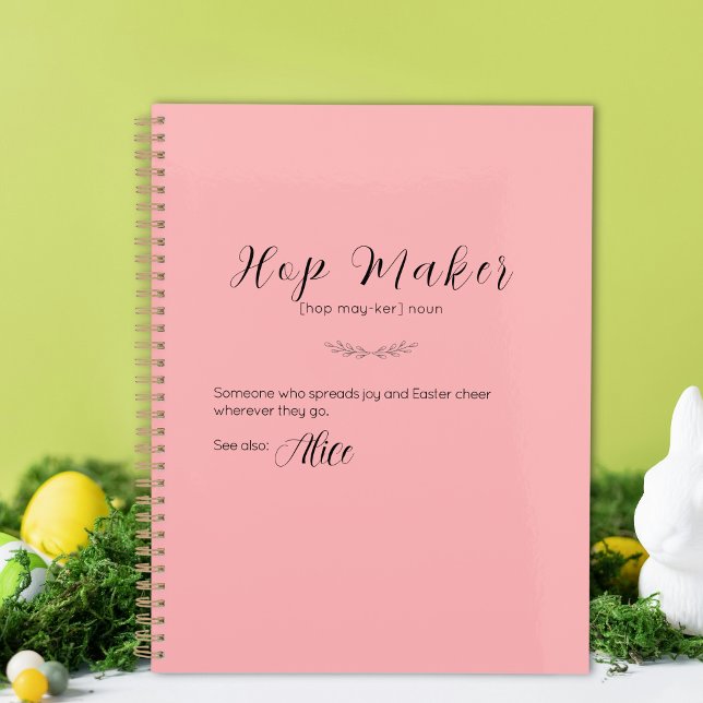 Personalized Pink Easter Bunny Planner - Hop Maker (Personalized Pink Easter Bunny Planner - Hop Maker)
