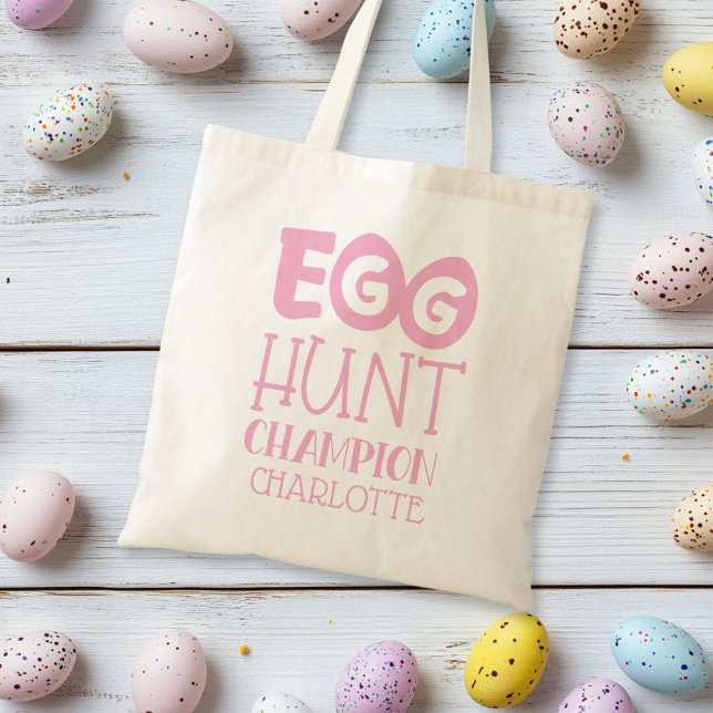 Personalized Pink Easter Egg Hunt Champion Tote Bag (Personalized Pink Easter Egg Hunt Champion Tote Bag)