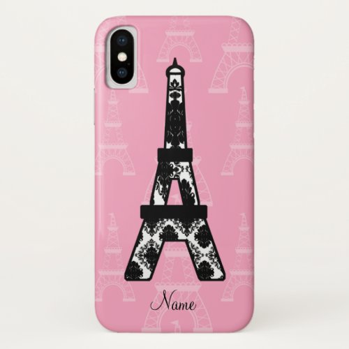 Personalized Pink Eiffel Tower iPhone 4 Case