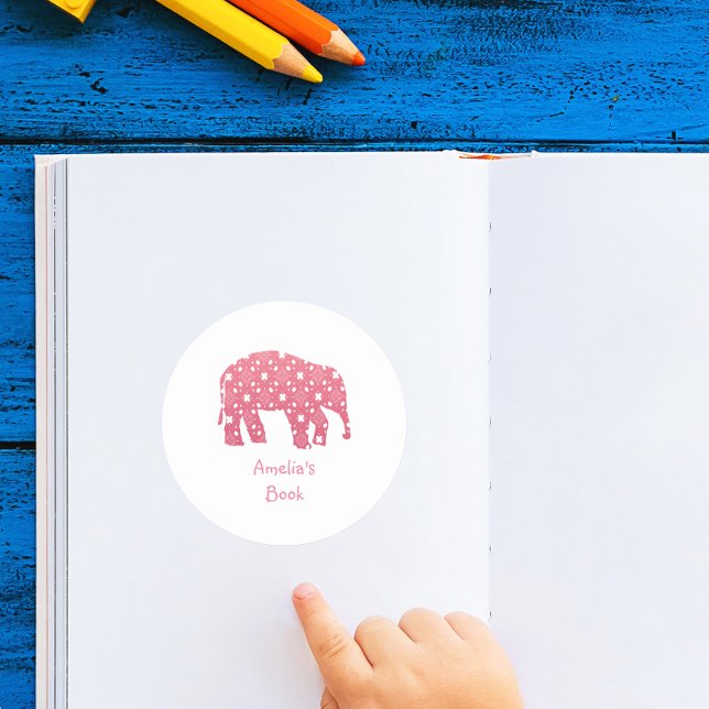 Personalized Pink Elephant Book Plate (Creator Uploaded)