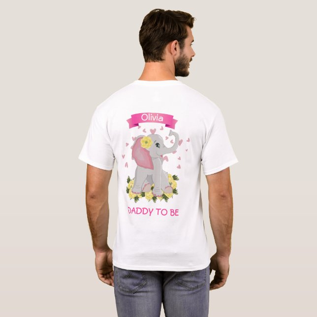 Pink Custom Baby Shower Shirts Personalized Pink Elephant