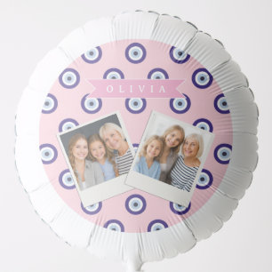 Personalized Pink Evil Eye Pattern Gifts With Name Balloon