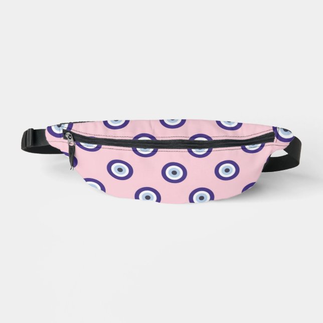 Personalized Pink Evil Eye Pattern Gifts With Name Fanny Pack (Front)