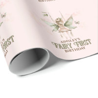 Personalized Pink Fairy First 1st Birthday Party