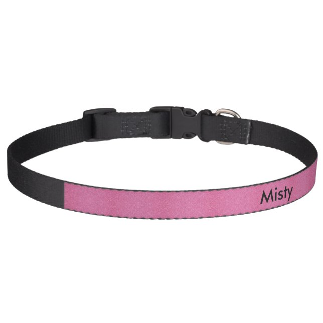 Personalized Pink Faux Glitter Dog Collar (Front)