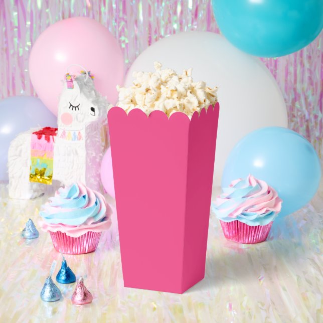 Personalized Pink Favor Boxes – Popcorn Style (Party)