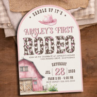 Personalized Pink First Rodeo Pink Arched Birthday