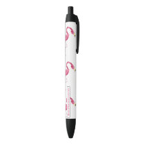 Personalized Pink Flamingo Bird Black Ink Pen
