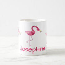 Personalized Pink Flamingo Bird Coffee Mug